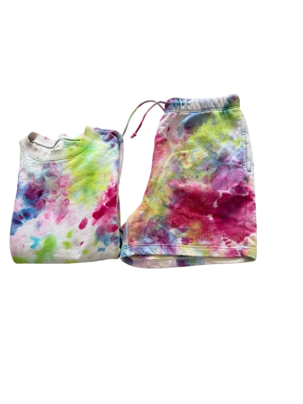Elwood Unisex Multicolor Tie Dye Oversized Matching Sweatshirt Set Size M Casual
